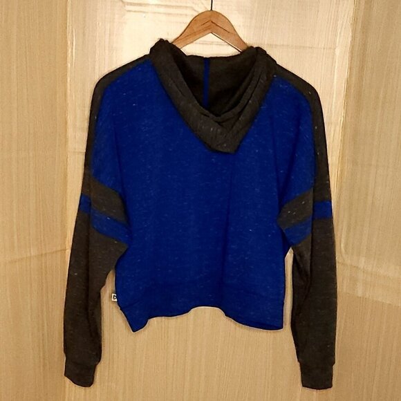 Colosseum New University Of Kansas Blue Grey Heathered Cropped Sweatshirt - Picture 2 of 11